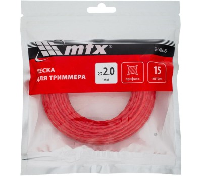 Леска для триммера MTX Леска для триммера витой квадрат 2,0 мм х 15 м //