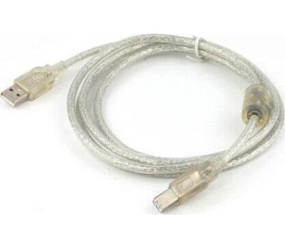 GEMBIRD Cablexpert Кабель USB 2.0 Pro, AM/BM, 3м, экран, 2 феррит.кольца, прозрачный (CCF-USB2-AMBM-TR-10)