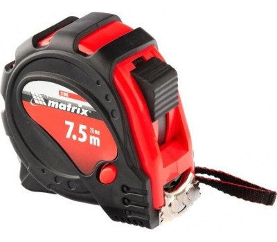 Рулетка MATRIX Рулетка Status Magnet 3 fixations,7,5 м х 25 мм,обрезиненный корпус,зацеп с магнитом 31006