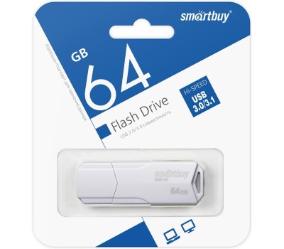 SMART BUY Smartbuy USB Drive 64GB CLUE White (SB64GBCLU-W3) UFD 3.0/3.1