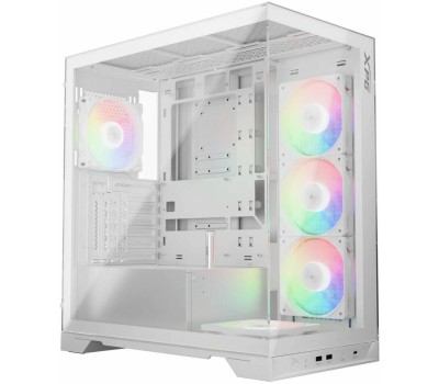 Корпус для ПК XPG Корпус INVADER X WHITE (INVADERXMT-WHCWW) Mid-Tower Gaming ATX PC Case with Panoramic View, Tempered Glass Panels, and RGB Lighting Black