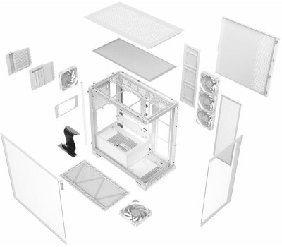 Корпус для ПК XPG Корпус INVADER X WHITE (INVADERXMT-WHCWW) Mid-Tower Gaming ATX PC Case with Panoramic View, Tempered Glass Panels, and RGB Lighting Black