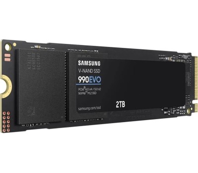SAMSUNG Твердотельный накопитель SSD M.2 2280 2TB 990 EVO NVMe 2.0, PCIe 4.0 x4, V-NAND TLC, R/W 5000/4200MB/s, IOPs 700 000/800 000, TBW 1200, DWPD 0.33