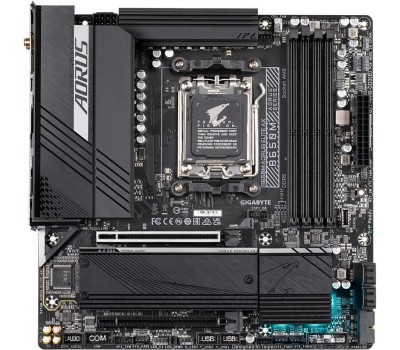 Материнская плата GIGABYTE Материнская плата B650M AORUS ELITE AX, Socket AM5, AMD B650, 4xDDR5-5200, HDMI+DP, 2xPCI-Ex16, 4xSATA3(RAID 0/1/10), 2xM.2, 8 Ch Audio, 2.5GLan, WiFi, (4+4)xUSB2.0, (7+2)xUSB3.2, (1+1)xUSB3.2 Type-C™, mATX, RTL {} (849399)