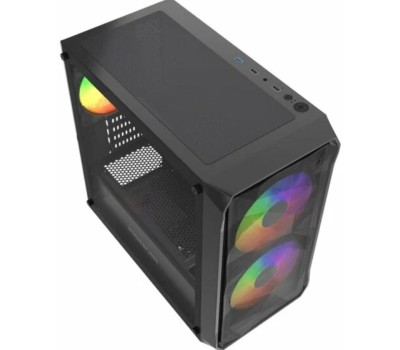 Корпус для ПК Powercase Mistral Micro A3B ARGB, Tempered Glass, 2x 140mm ARGB PWM+1x 120mm ARGB PWM, чёрный, mATX (CMMAB-A3-V2)