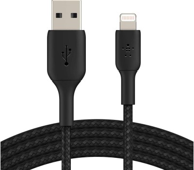 BELKIN Кабель BoostCharge USB-A - Lightning Braided Cable. Длина: 2м. Цвет: черный