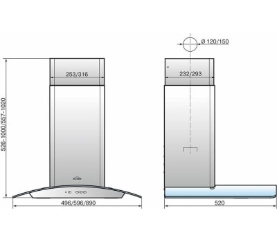 Вытяжка ELIKOR АМЕТИСТ 60Н-430-К3Д нерж/тонир