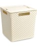 Корзина для хранения VIOLET Береста 23л с крышкой слон. кость 6823126