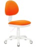 БЮРОКРАТ Кресло детское KD-3 оранжевый TW-96-1 крестов. пластик белый