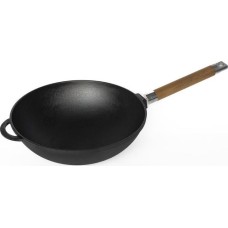 РОССИЯ 1126 Сковорода вок чугунная, 26 см, с ручкой