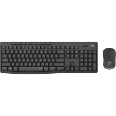 LOGITECH Комплект (клавиатура+мышь) MK295, USB, беспроводной, заводское нанесение кириллицы, черный [920-009807]