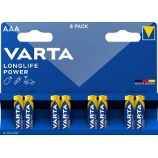 VARTA Батарейка LONGLIFE POWER (HIGH ENERGY) LR03 AAA BL8 Alkaline 1.5V (4903)
