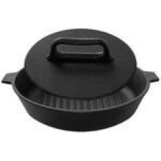 Камская посуда гу8063 гриль чугунная 280х60 с двумя ушками с чугунной крышкой