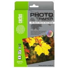 CACTUS Фотобумага CS-MA523050 A5/230г/м2/50л./белый матовое для струйной печати