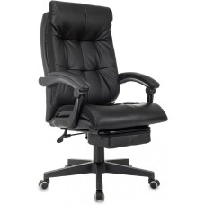 БЮРОКРАТ Кресло руководителя CH-824MSG-BF черный ткань/эко.кожа крестов. пластик подст.для ног