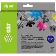 CACTUS Картридж струйный CS-EPT1295 T1295 черный/голубой/желтый/пурпурный набор (45мл) для Epson Stylus Office B42/BX305/BX305F/BX320/BX525/BX625/SX420/SX425/SX525/SX620 с чипом