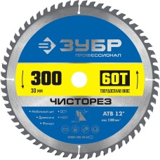 ЗУБР Чисторез, 300 x 30 мм, 60Т, пильный диск по дереву, Профессионал (36905-300-30-60)
