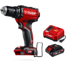 ЗУБР 20 В, 65 Н·м, 1 АКБ LMS (2 А·ч), бесщеточная дрель-шуруповерт (ДБ-65-21)