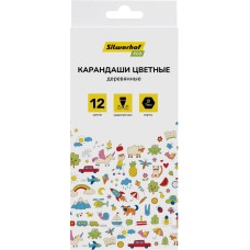 SILWERHOF Карандаши цв. Eco 2.65мм шестигран. дерево ассорти 12цв. коробка/европод