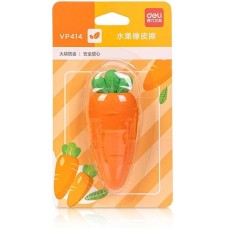 DELI Ластик VP414car VP414ORANGE морковь 54x23x16мм оранжевый блистер с европодвесом