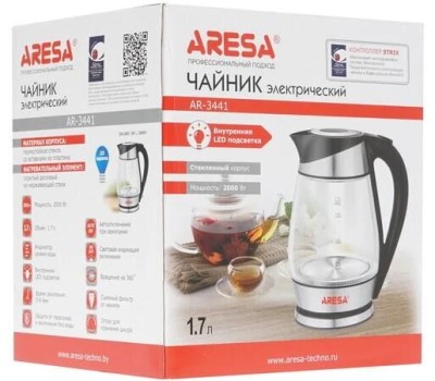 Чайник электрический ARESA AR-3441 (1,7л. стекло)