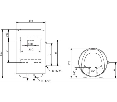Водонагреватель накопительный электрический ARISTON PRO1 ECO INOX ABS PW 50 V 3700547