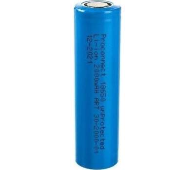 Элементы питания PROCONNECT (30-2000) 18650 UNPROTECTED LI-ION 2000 MAH 3.7 В
