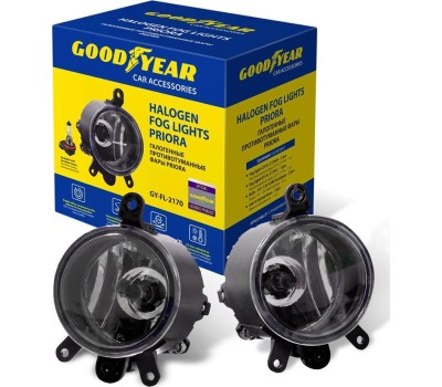 Противотуманные фары GOODYEAR GY019003 фары противотуманные галогенные с лампами (GY-FL-2170-R / H11 12V GY-FL-2170-L / H11 12V) для а/м Lada Priora 1 VAZ 21230 (Niva Ch