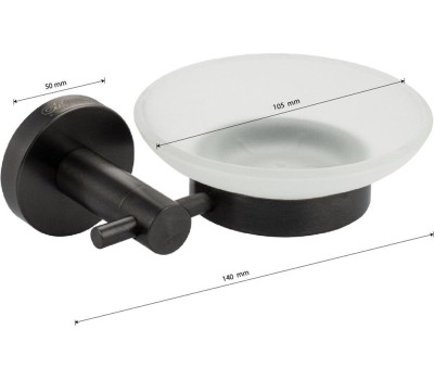 Аксессуары для ванной комнаты и туалета GFMARK 78004 Мыльница стеклянная с креплением к стене ГРАФИТ