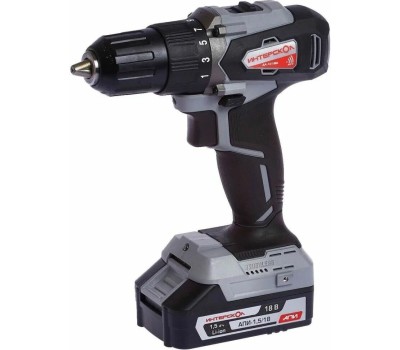 Дрель-шуруповерт ИНТЕРСКОЛ ДА-13/18ВК бесщеточная аккум. дрель-шуруп. Li-ion АПИ (кейс, 2 аккум. 2Ач, ЗУ)