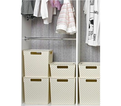 Корзина для хранения VIOLET Береста 23л с крышкой слон. кость 6823126