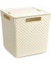 Корзина для хранения VIOLET Береста 23л с крышкой слон. кость 6823126