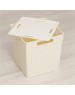 Корзина для хранения VIOLET Береста 23л с крышкой слон. кость 6823126