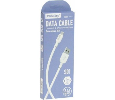 Кабель SMARTBUY (iK-3112-S01w) S01 Type C белый, 2.4 А, 1 м