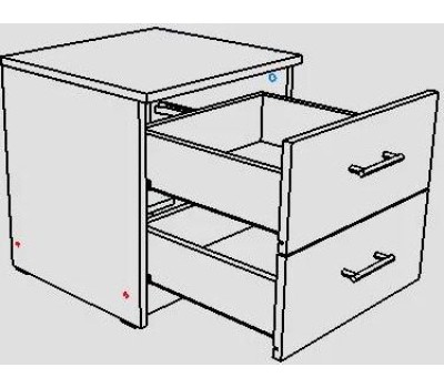 Комод НК-МЕБЕЛЬ ЛОФТ комод 420 с 2-мя ящиками Белый 72230006 (1 кор.)