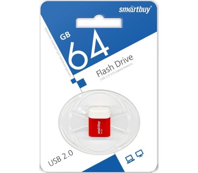 Флэш-напокитель SMARTBUY (SB64GBLARA-R) UFD 2.0 064GB LARA Red