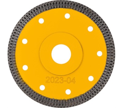 Алмазный диск DENZEL Диск алмазный отрезной 125 х 22,2мм, сплошной, супертонкий, горячий пресс, сухой/мокрый рез 73058