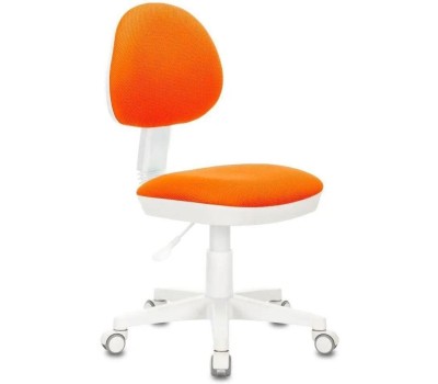 БЮРОКРАТ Кресло детское KD-3 оранжевый TW-96-1 крестов. пластик белый