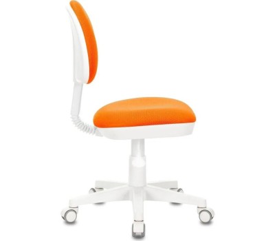 БЮРОКРАТ Кресло детское KD-3 оранжевый TW-96-1 крестов. пластик белый