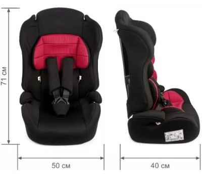 Детское автомобильное кресло ZLATEK KRES4135 ZL513 Lux разборное гр.I/II/III, гламур красный