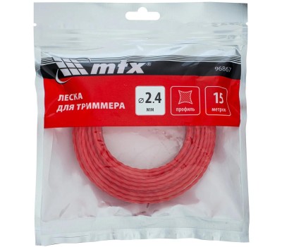 Леска для триммера MTX Леска для триммера витой квадрат 2,4 мм х 15 м //