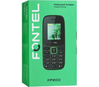 Телефон мобильный FONTEL FP200 черно-зеленый