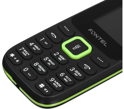 Телефон мобильный FONTEL FP200 черно-зеленый