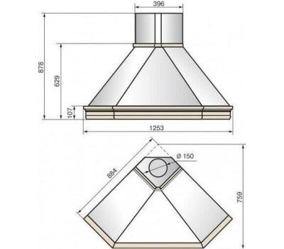 Вытяжка ELIKOR Вытяжка угловая FOREST 90P-650-P3D BEIG/OAK/NP