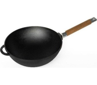 РОССИЯ 1126 Сковорода вок чугунная, 26 см, с ручкой