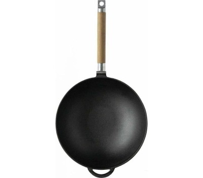 РОССИЯ 1126 Сковорода вок чугунная, 26 см, с ручкой