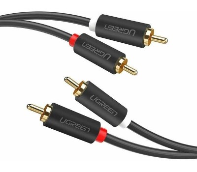UGREEN Кабель AV104 (10519) 2RCA Male to 2RCA Male Cable. Длина: 3м. Цвет: черный