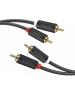 UGREEN Кабель AV104 (10519) 2RCA Male to 2RCA Male Cable. Длина: 3м. Цвет: черный