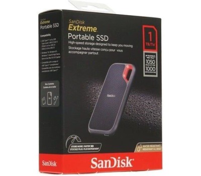 SANDISK Твердотельный накопитель SSD Extreme 1TB Portable SSD - up to 1050MB/s Read and 1000MB/s Write Speeds, USB 3.2 Gen 2, 2-meter drop protection and IP55 resistance