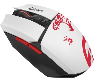 Мышь оптическая A4TECH Мышь беспроводная Bloody R36 Ultra, игровая, радио, оптическая, USB, 12000dpi, белый и черный [r36 ultra naraka usb]